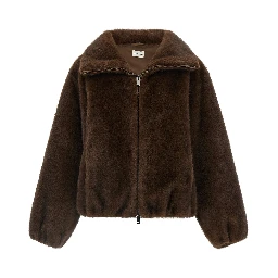 Brown Polyester Bomber