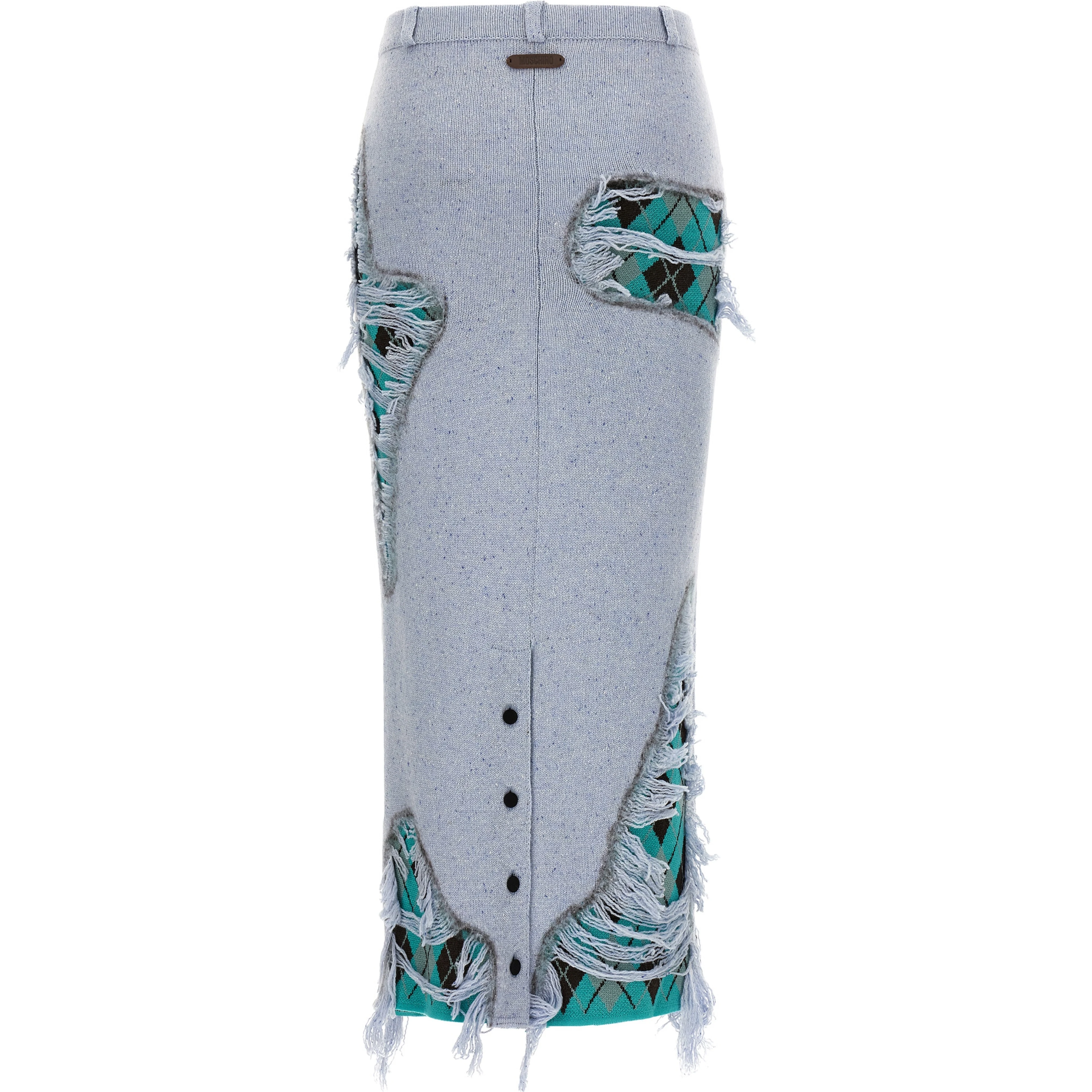 Blue Wool Midi Skirt