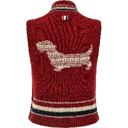 Red Wool Sleeveless Jacket