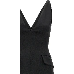 Black Acetate Midi Dress