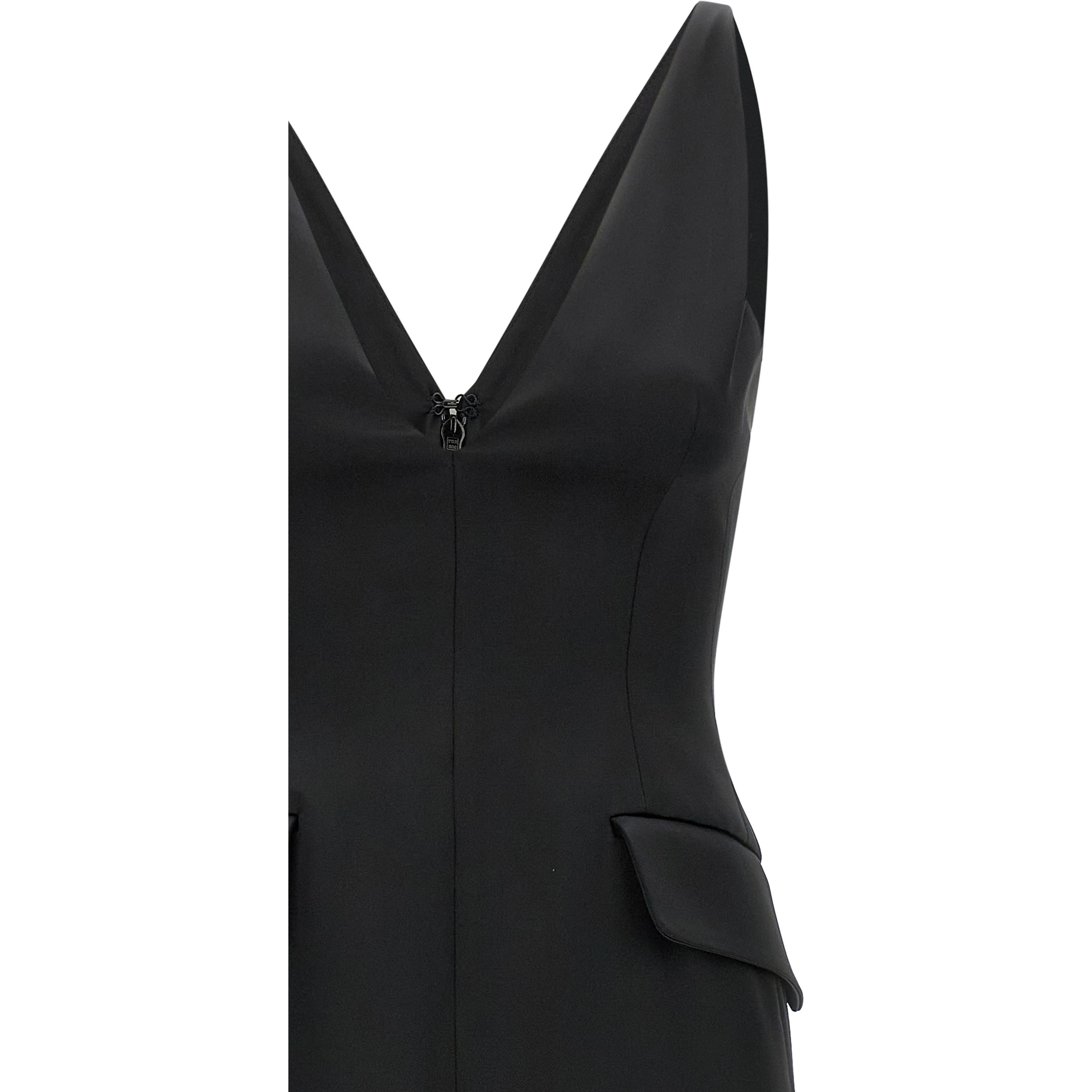 Black Acetate Midi Dress