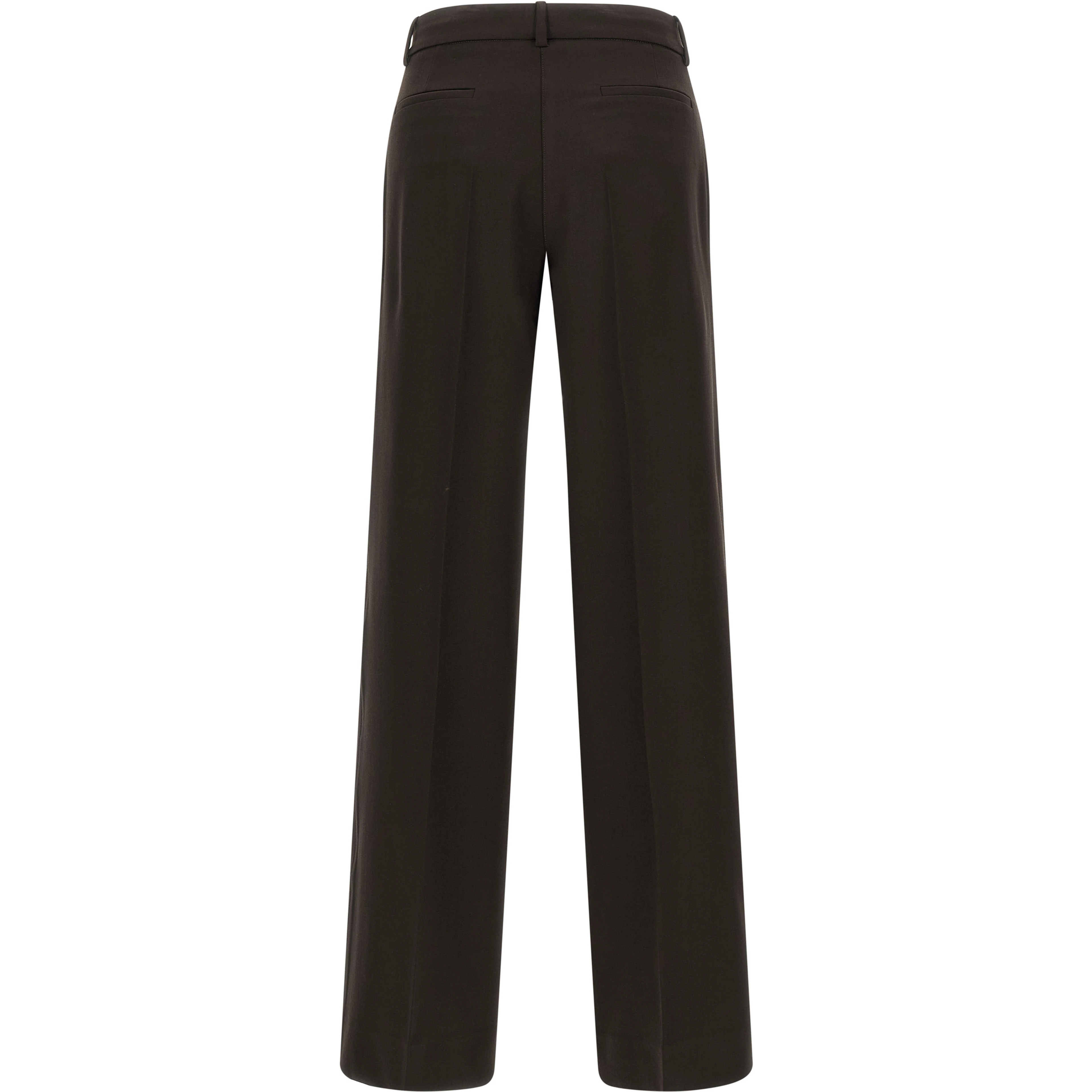Brown Virgin Wool Flared Pants