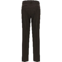 Brown Virgin Wool Dress Pants