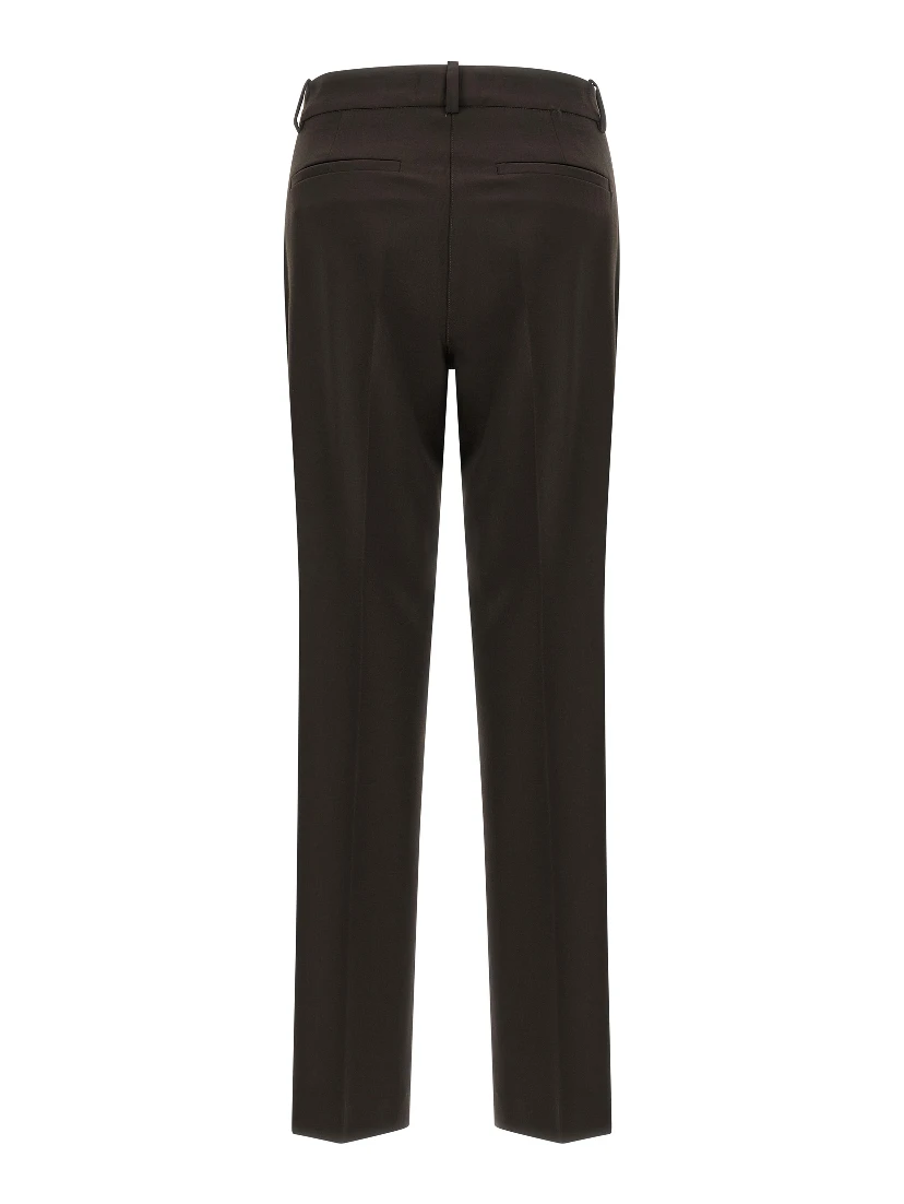 Brown Virgin Wool Dress Pants