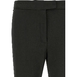 Black Virgin Wool Flared Pants