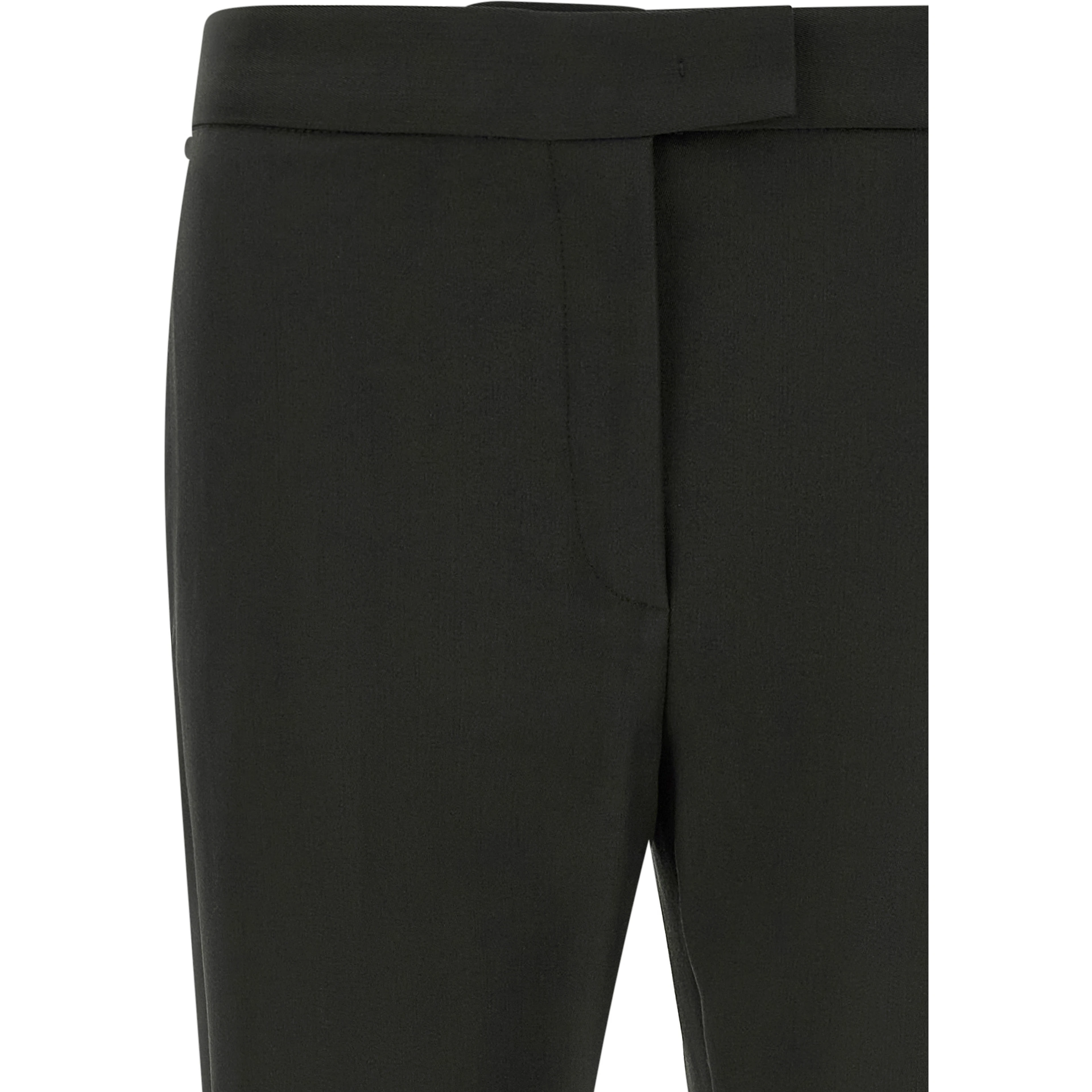Black Virgin Wool Flared Pants