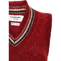 Red Wool Sleeveless Jacket