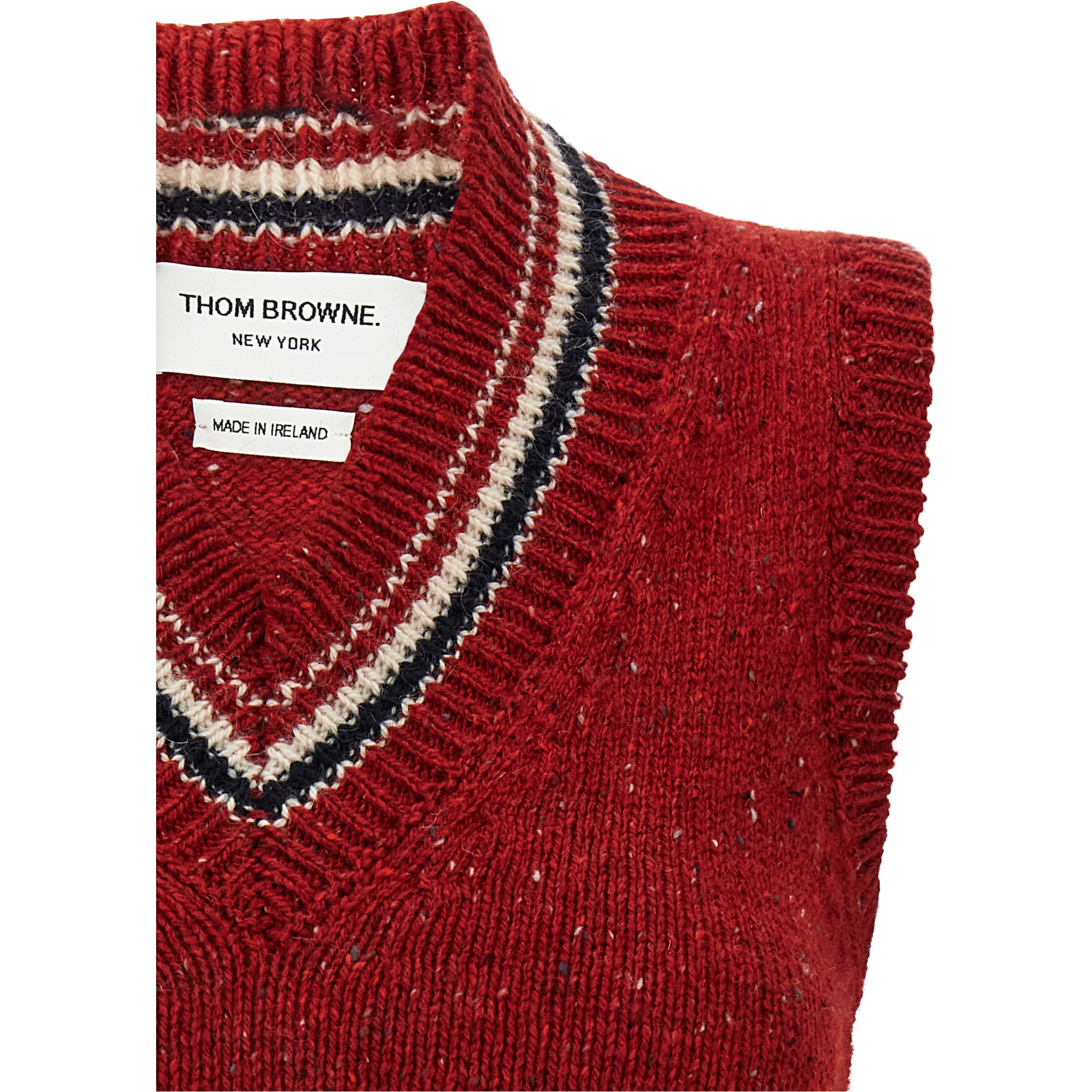 Red Wool Sleeveless Jacket