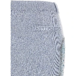 Blue Wool Midi Skirt