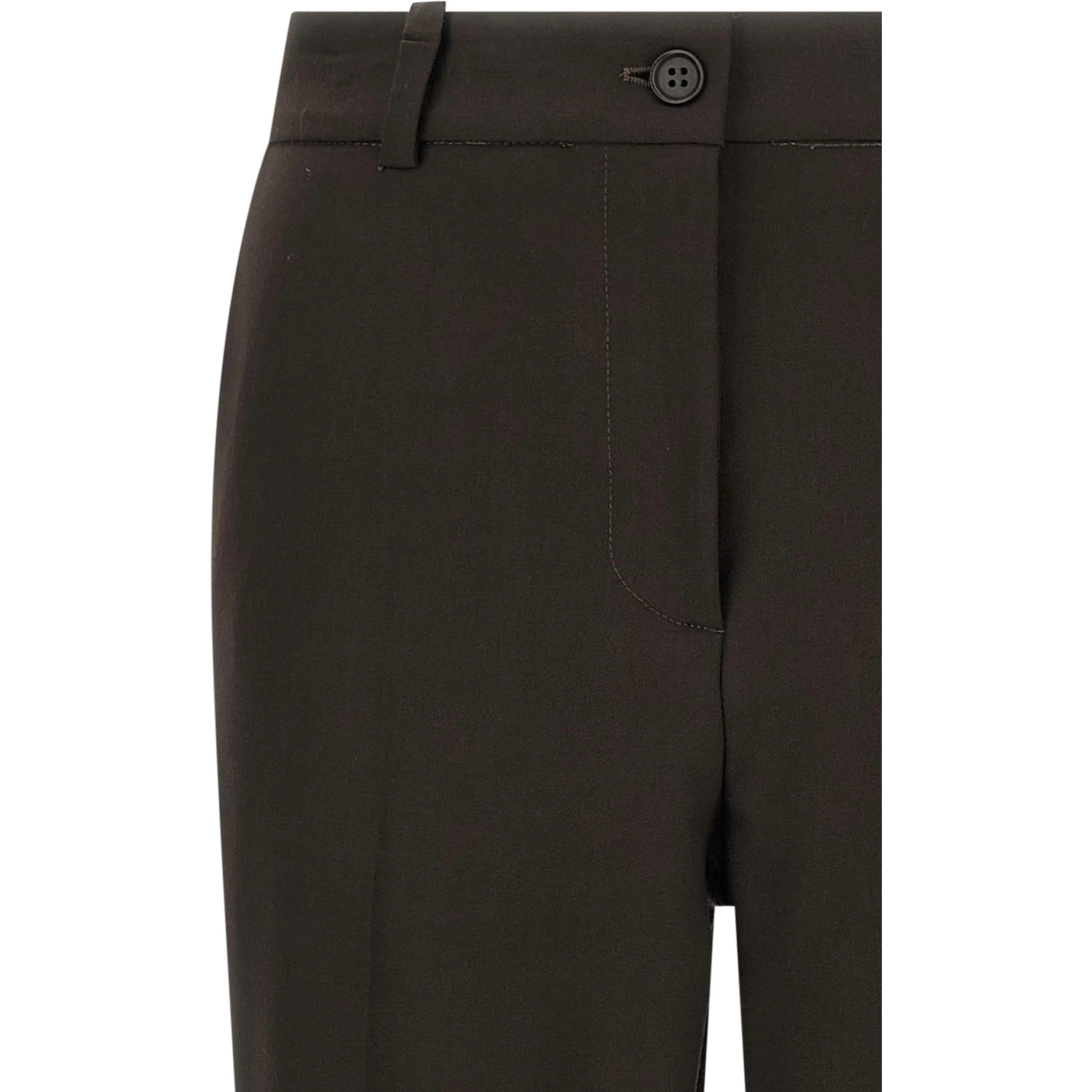 Brown Virgin Wool Dress Pants