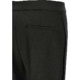 Black Virgin Wool Flared Pants