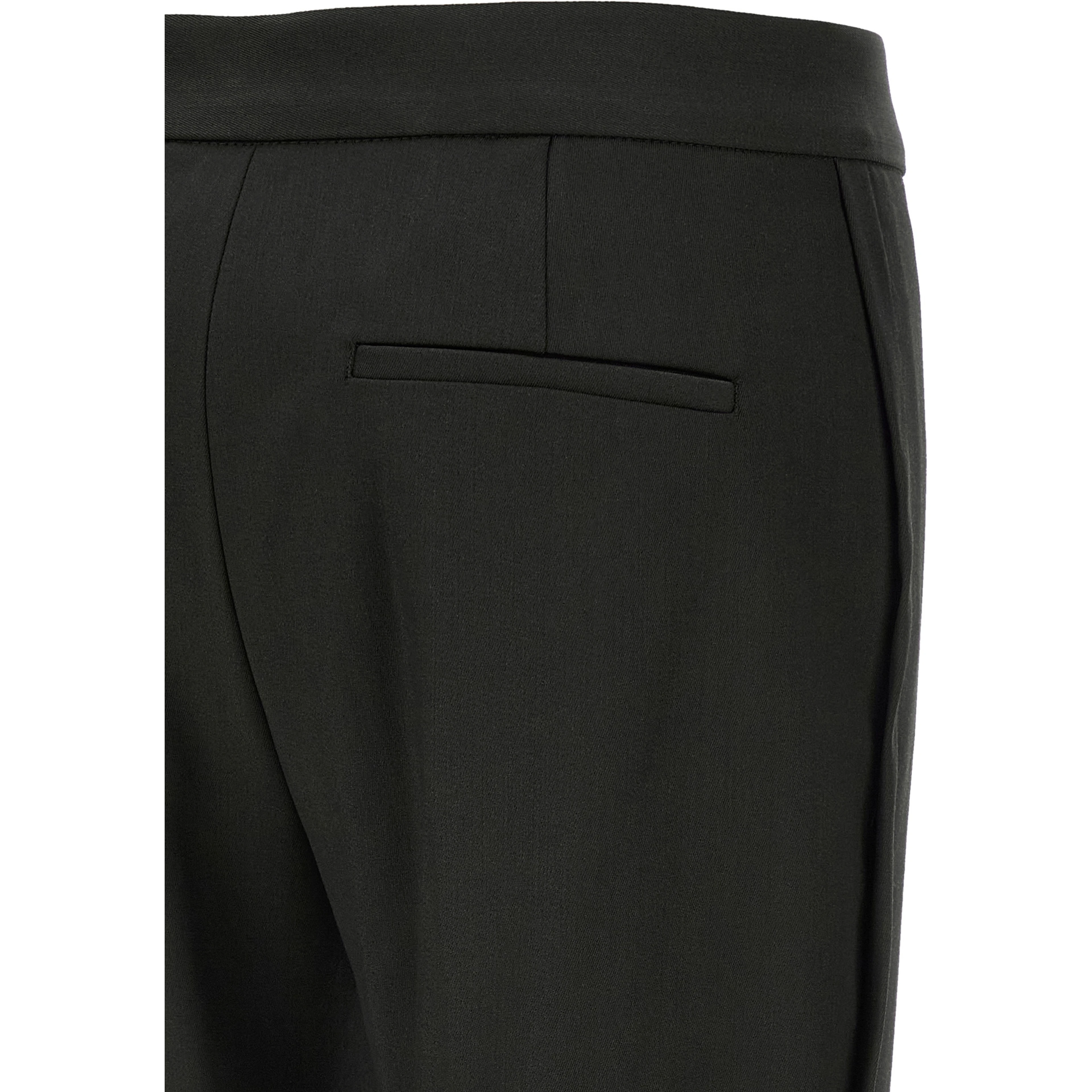 Black Virgin Wool Flared Pants