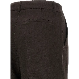 Brown Virgin Wool Flared Pants