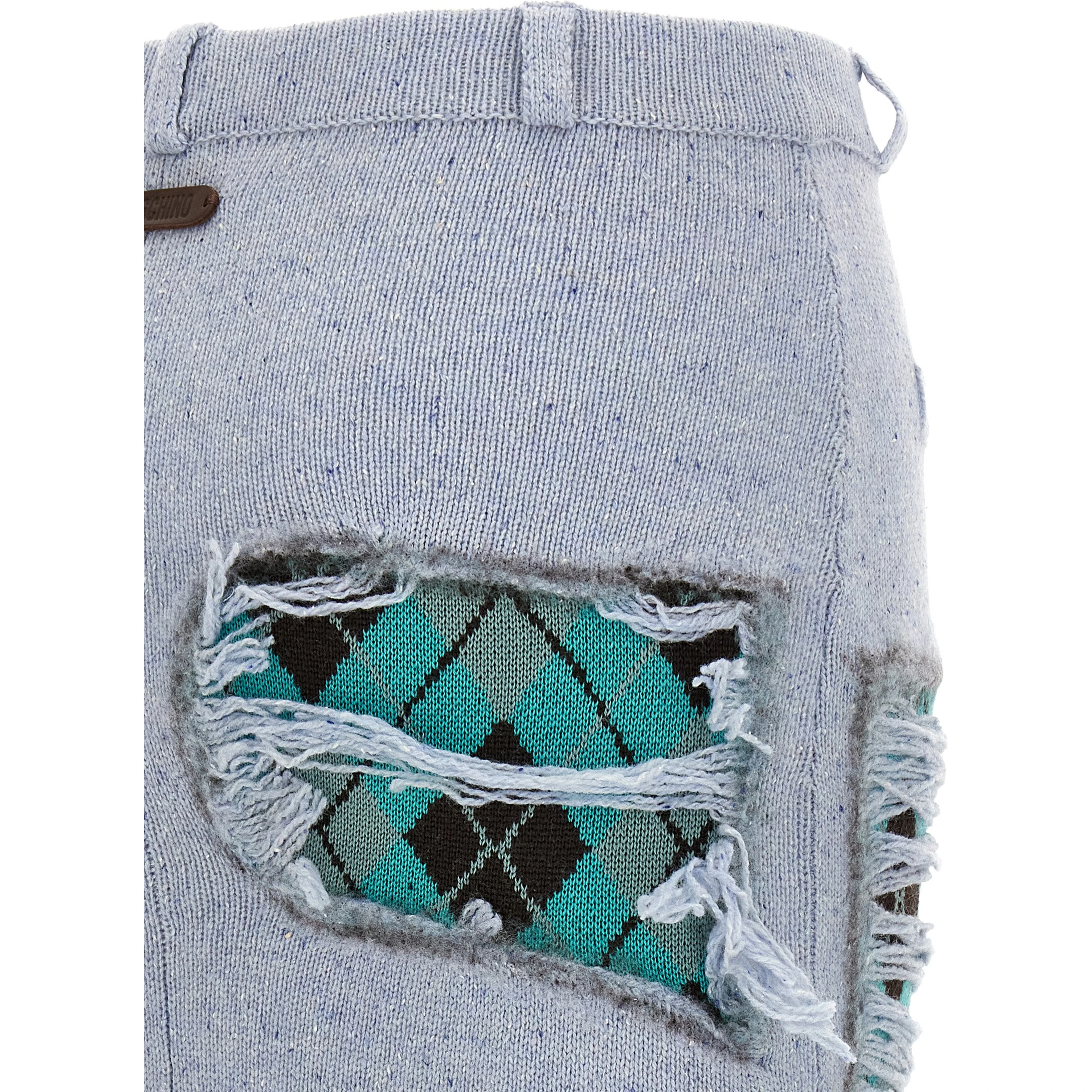 Blue Wool Midi Skirt