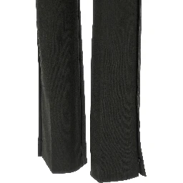 Black Virgin Wool Flared Pants