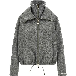 Gray Wool Bomber