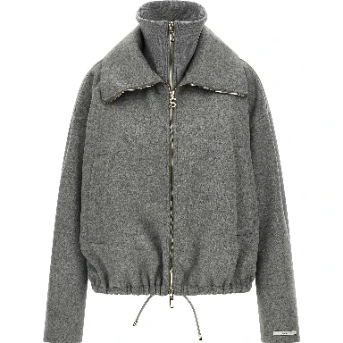 Gray Wool Bomber