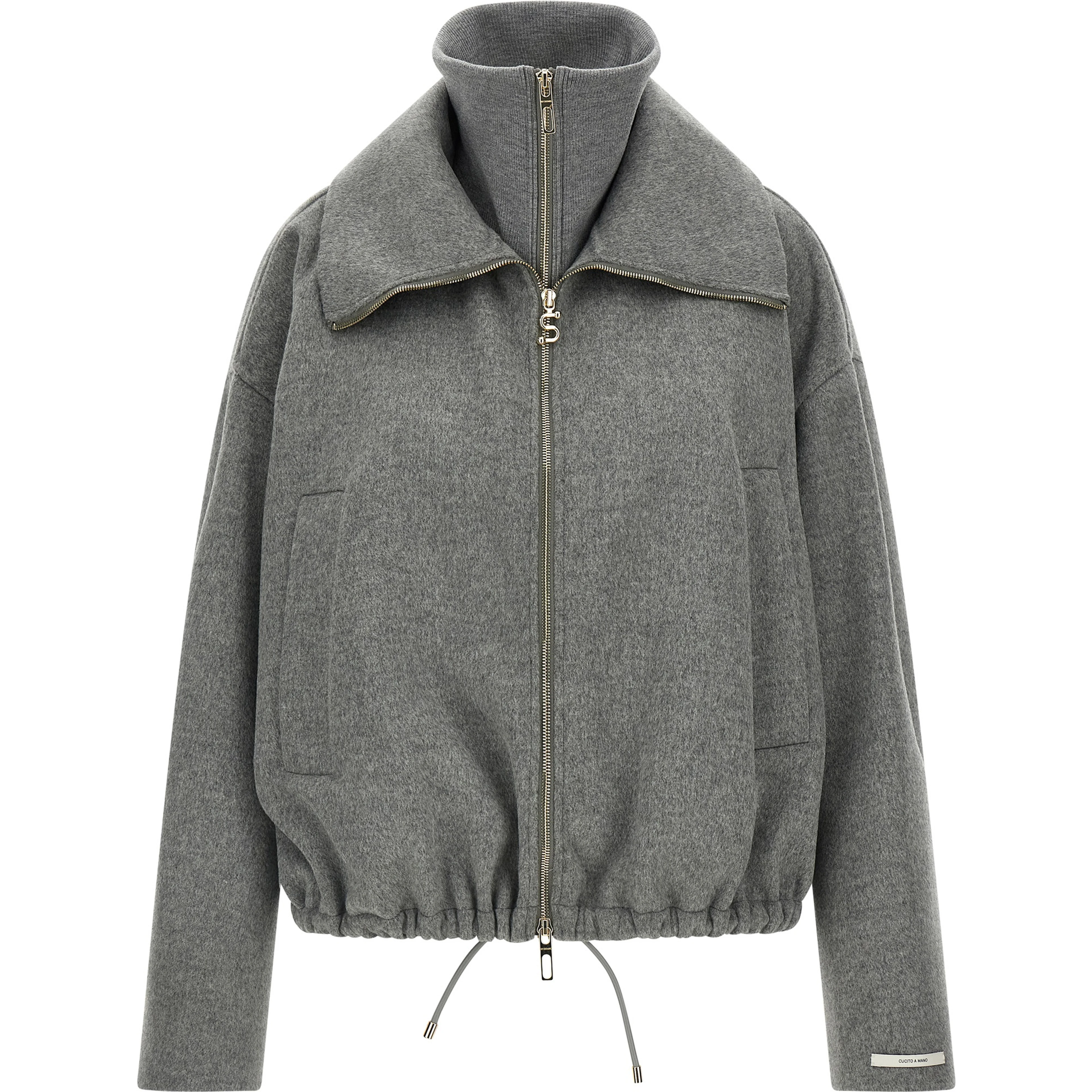 Gray Wool Bomber