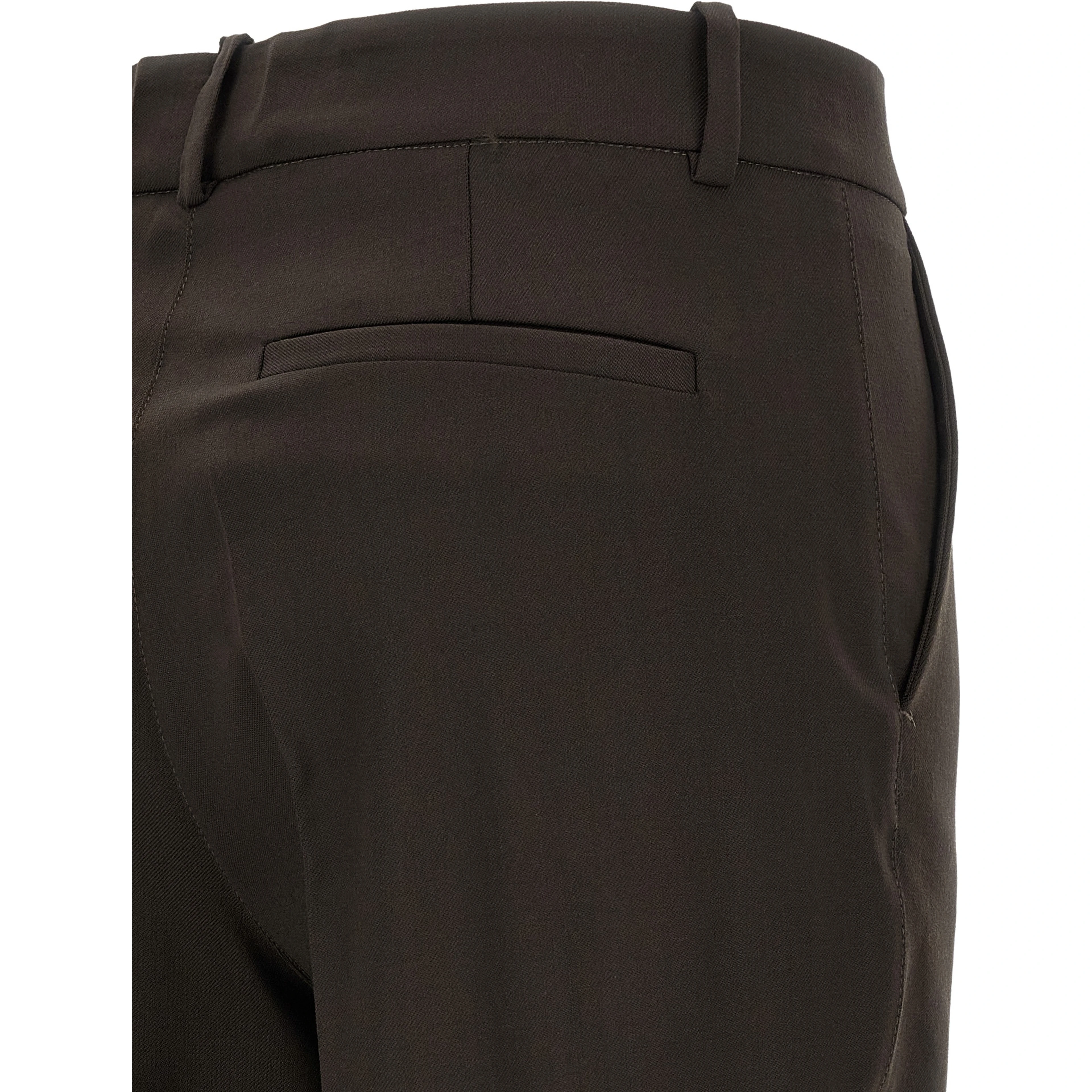 Brown Virgin Wool Dress Pants