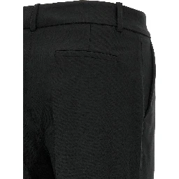 Black Virgin Wool Flared Pants
