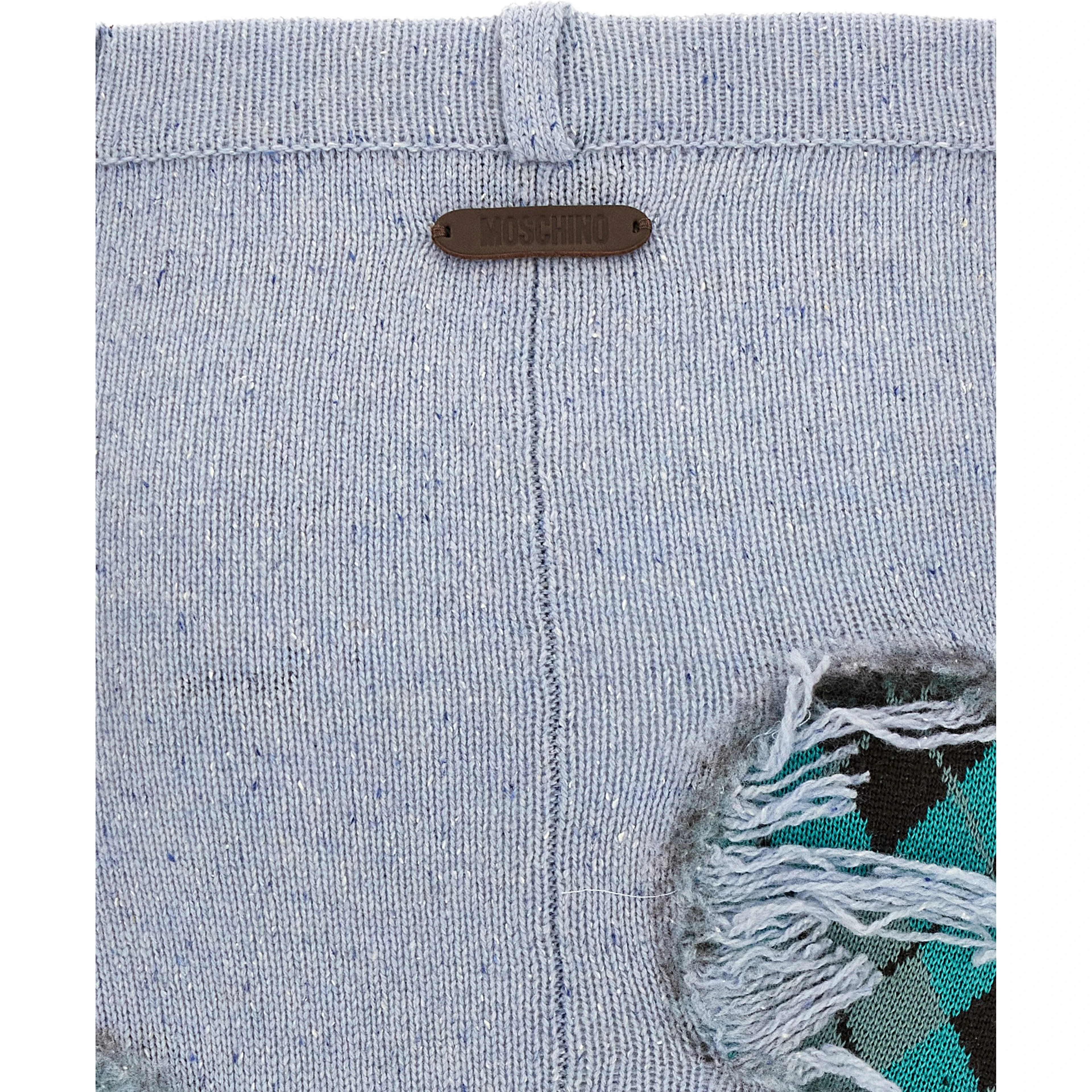 Blue Wool Midi Skirt