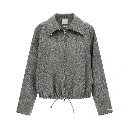 Gray Wool Bomber