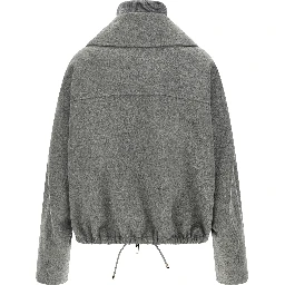 Gray Wool Bomber