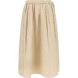 Beige Polyamide Midi Skirt