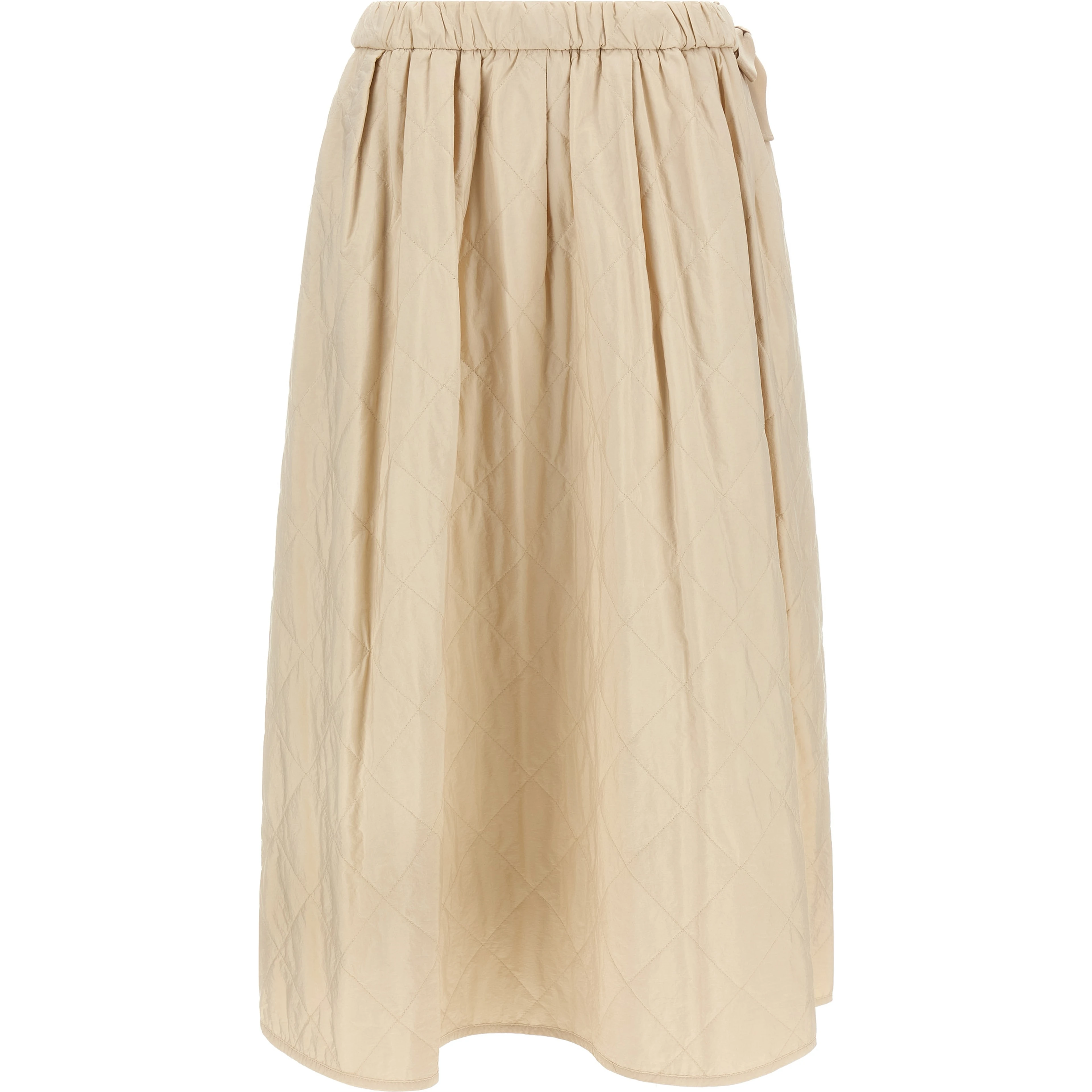 Beige Polyamide Midi Skirt