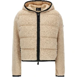 Beige Polyester Hoodie
