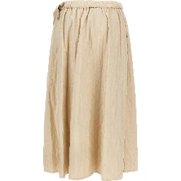 Beige Polyamide Midi Skirt
