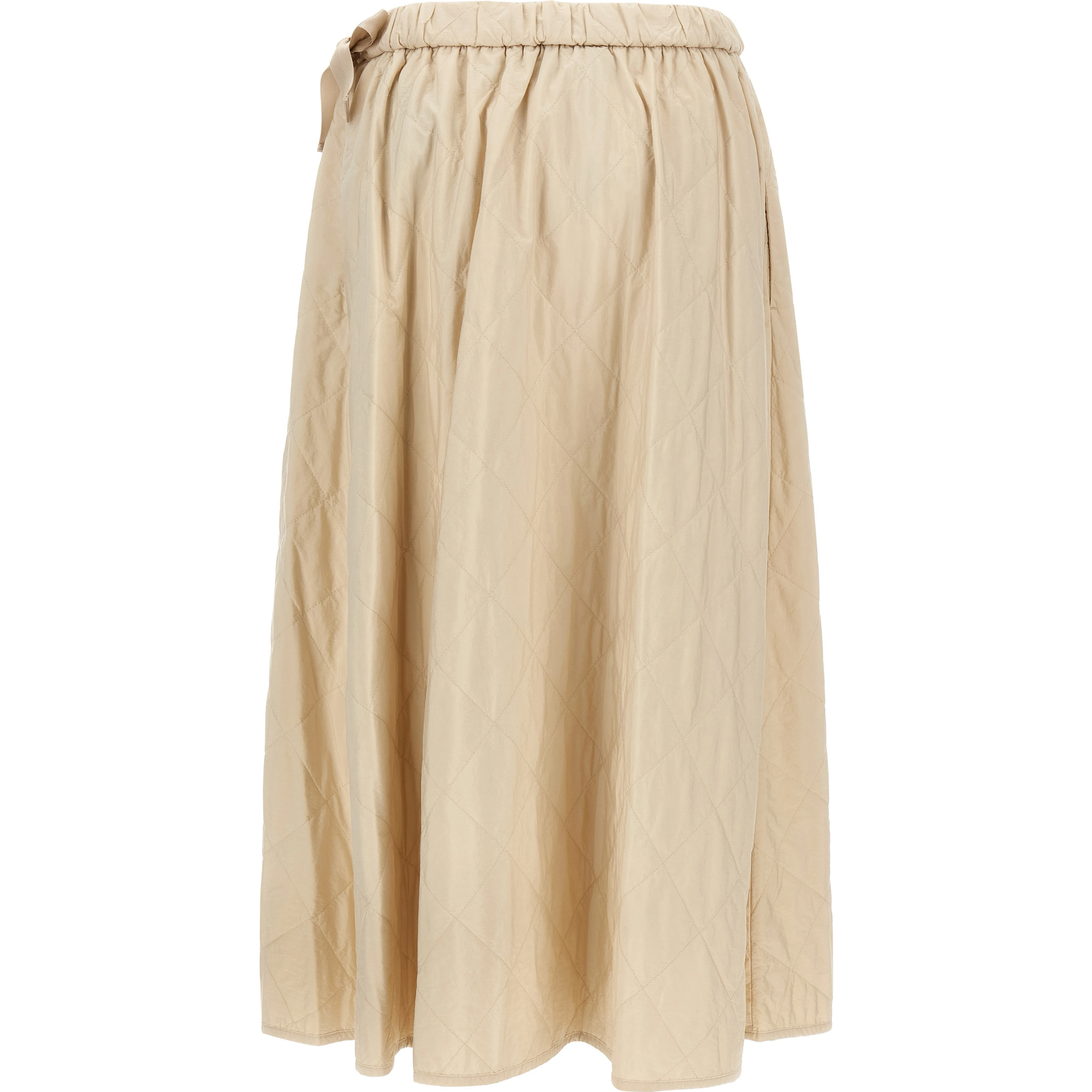 Beige Polyamide Midi Skirt