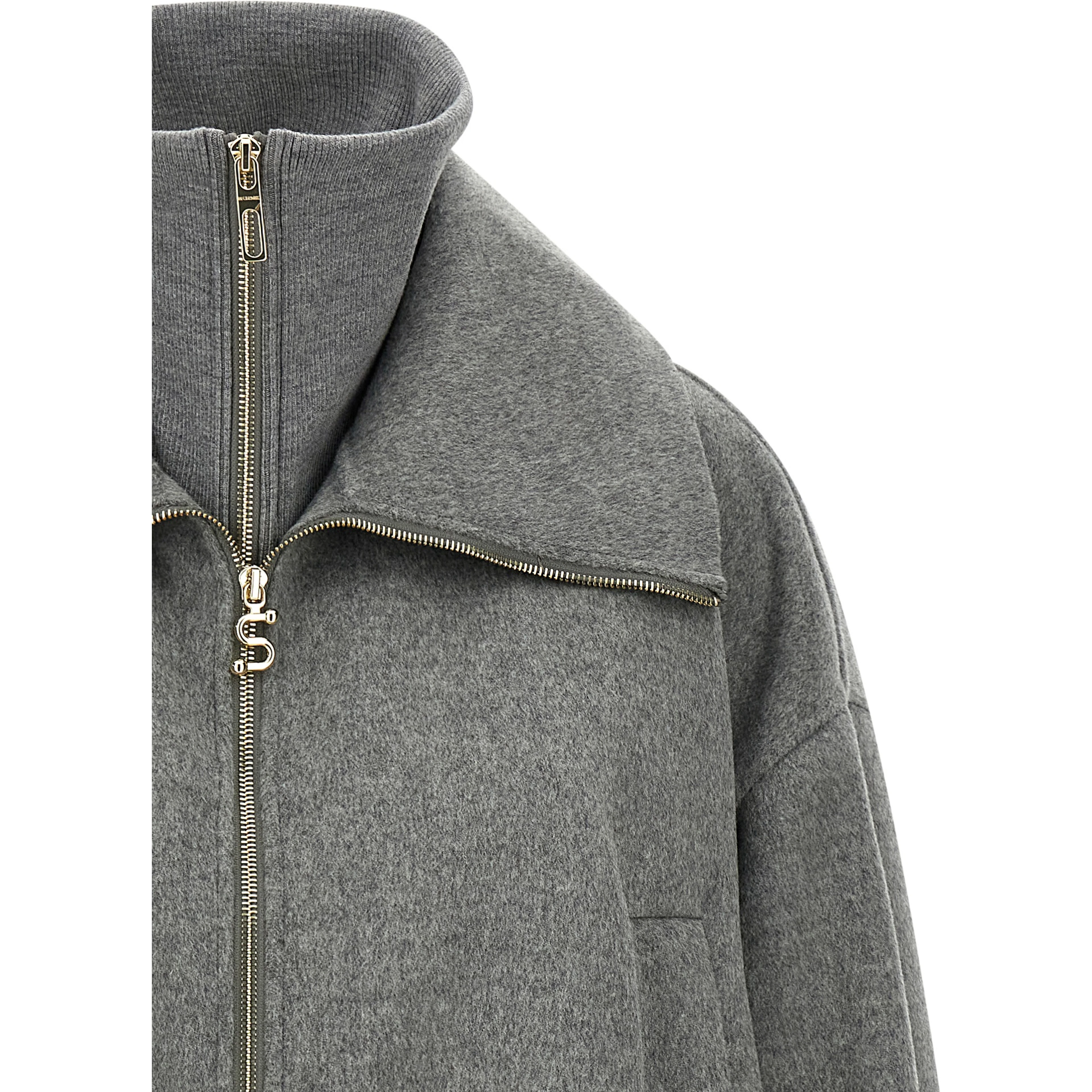 Gray Wool Bomber