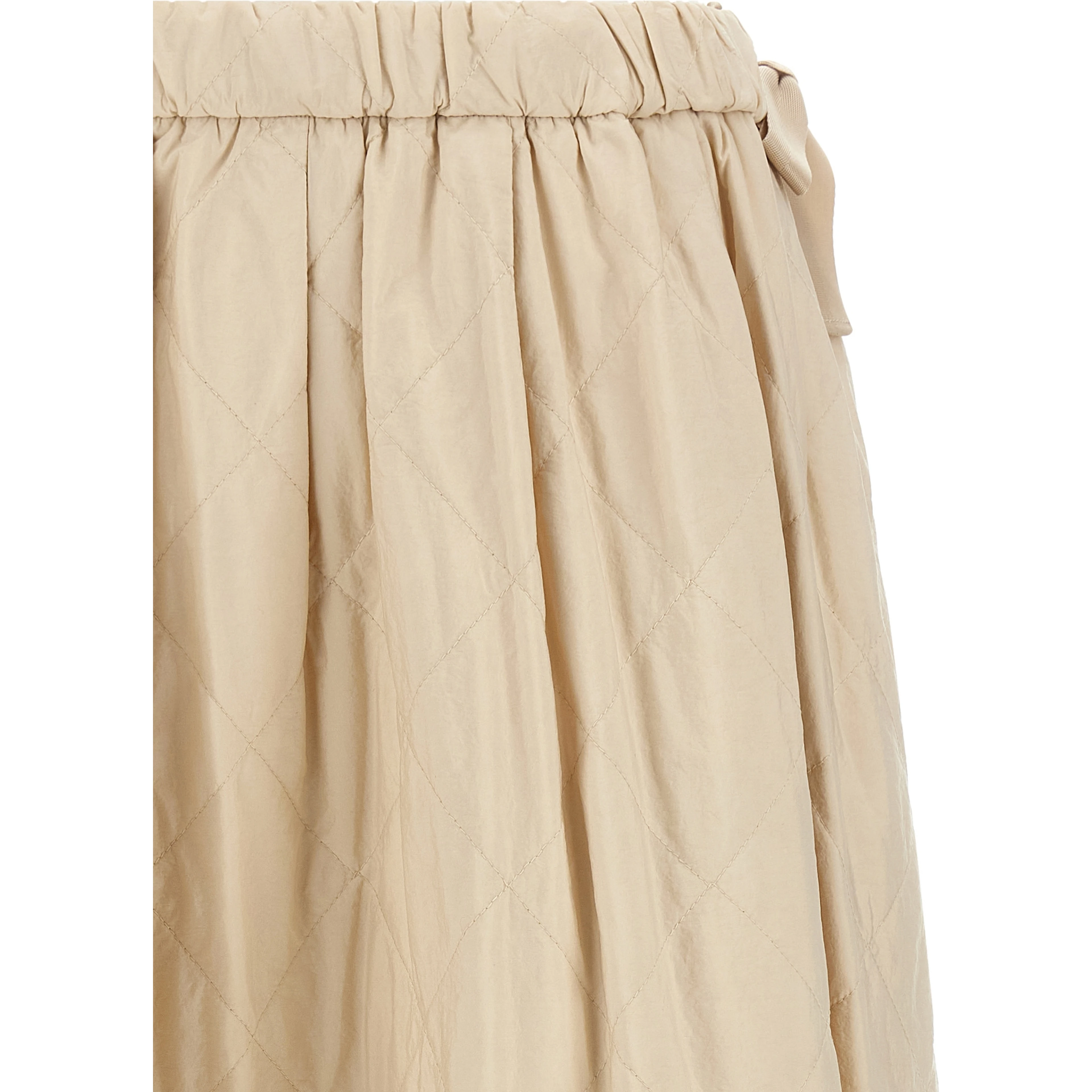 Beige Polyamide Midi Skirt