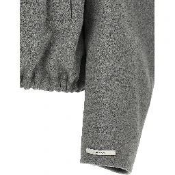 Gray Wool Bomber