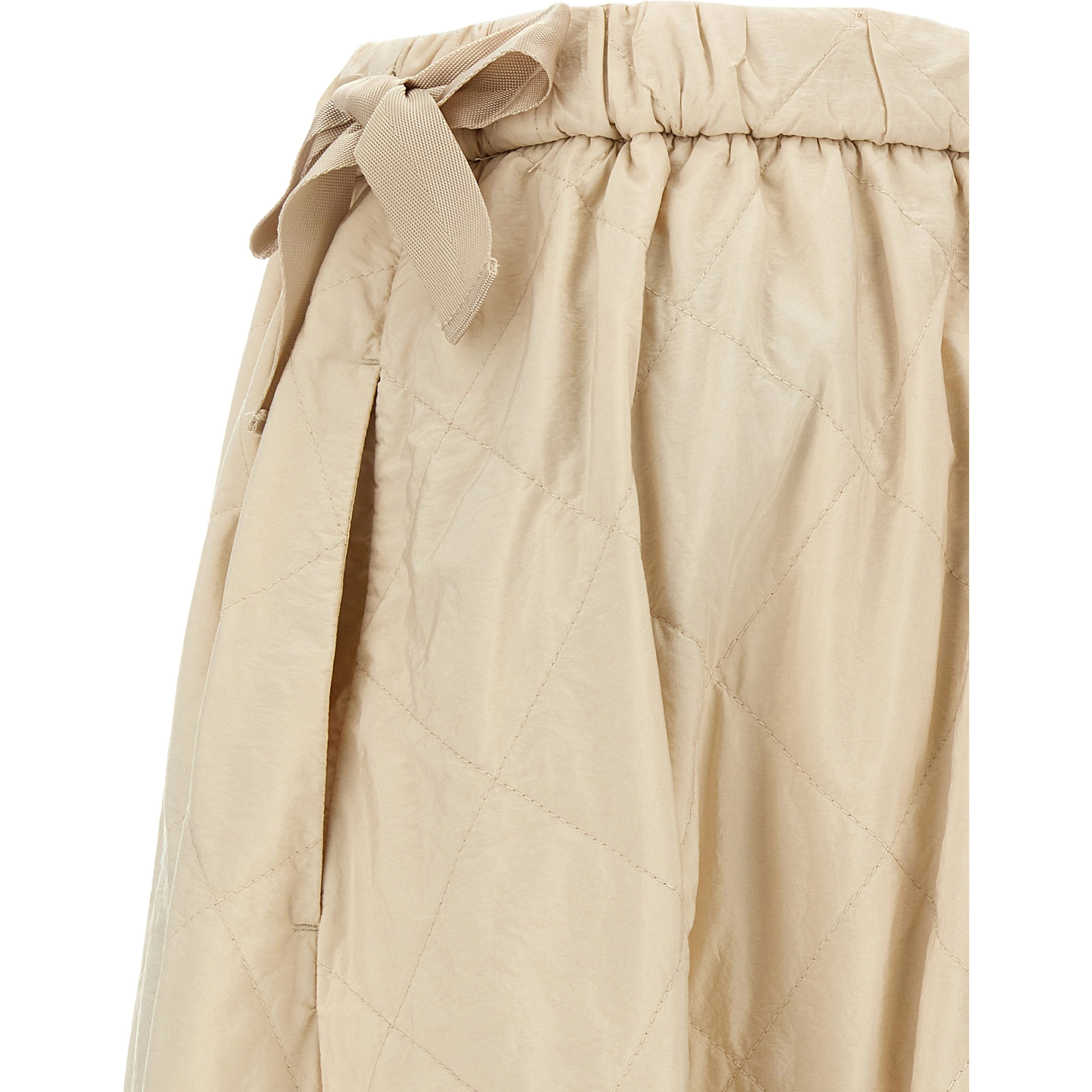 Beige Polyamide Midi Skirt