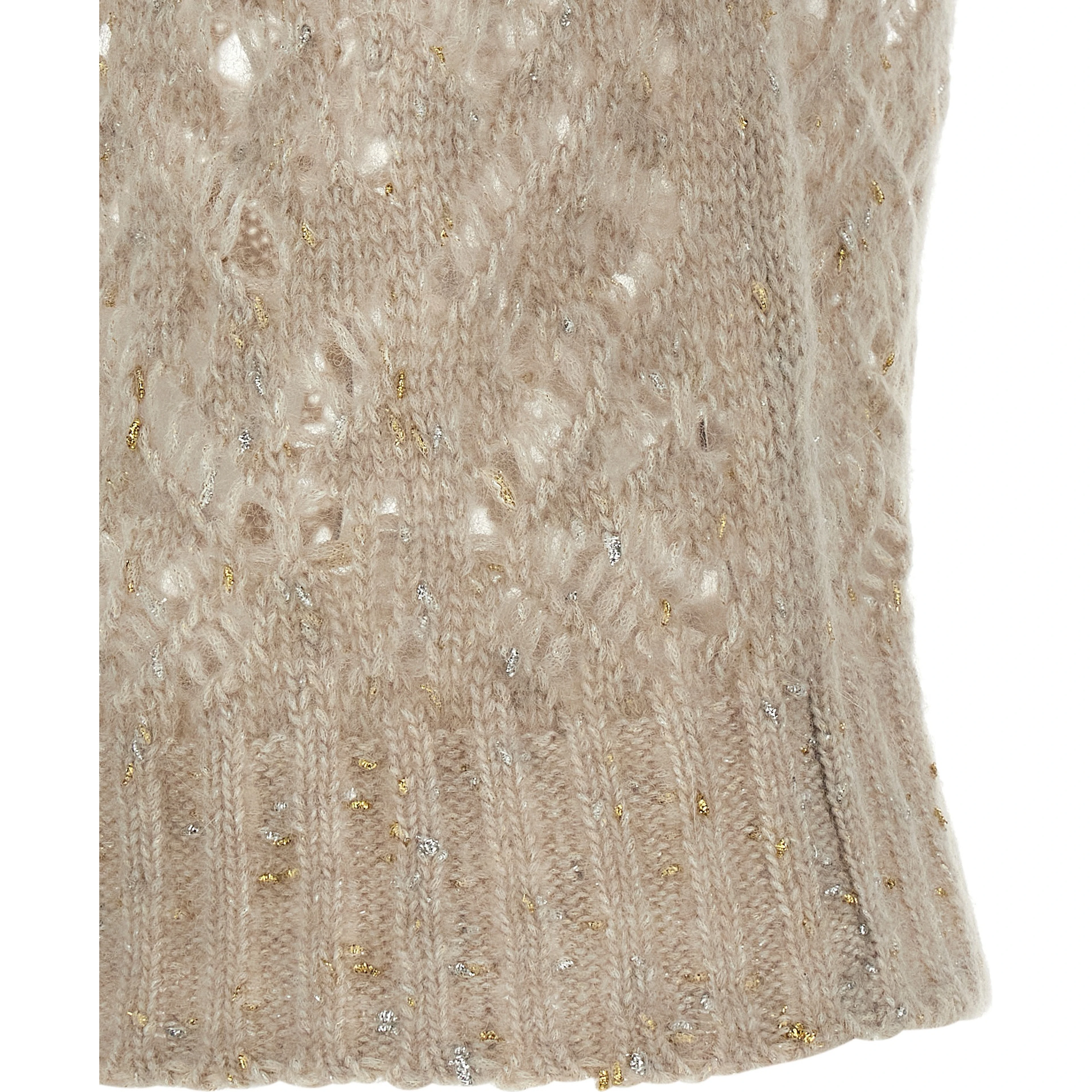 Beige Alpaca Leather Sleeveless Jacket