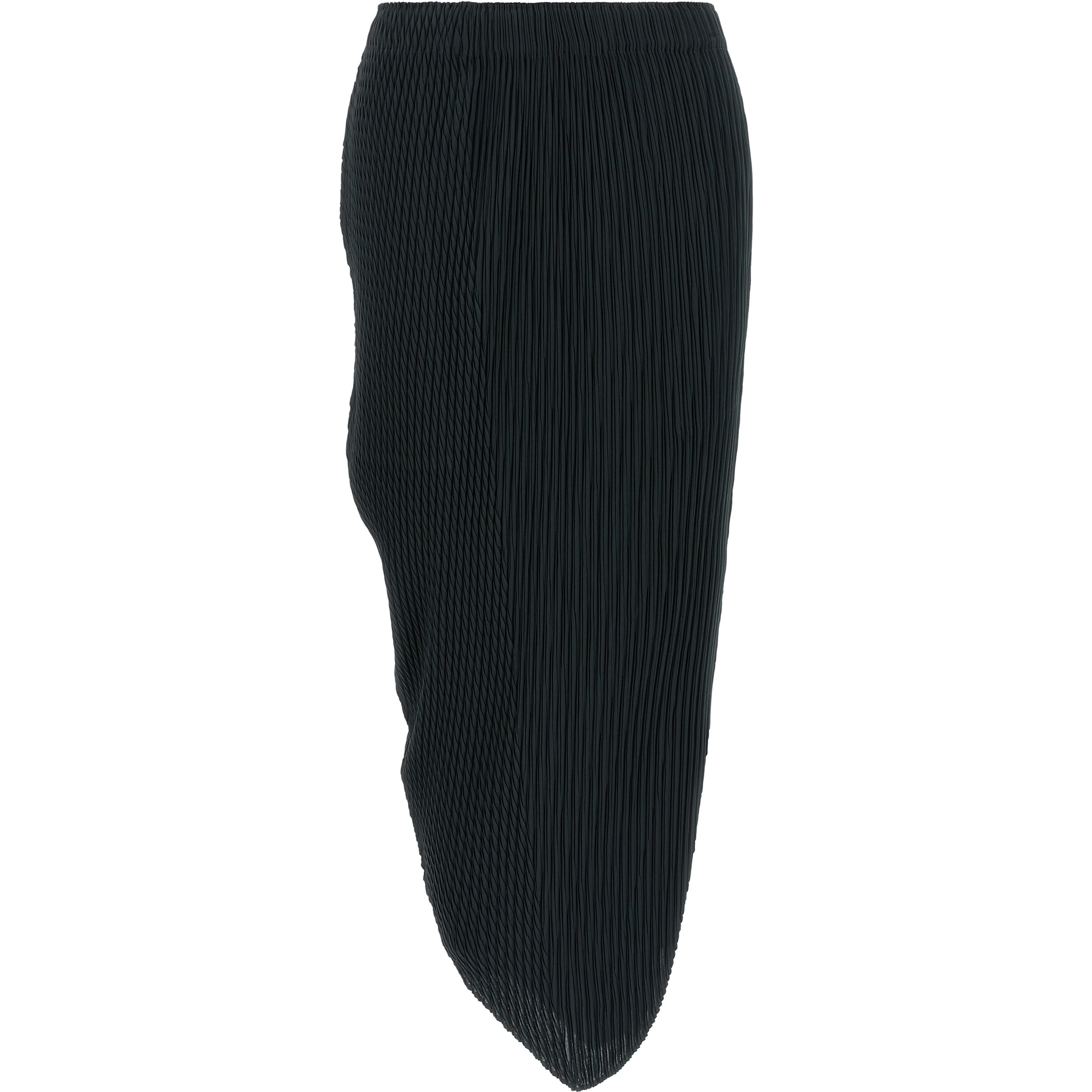 Blue Polyester Midi Skirt