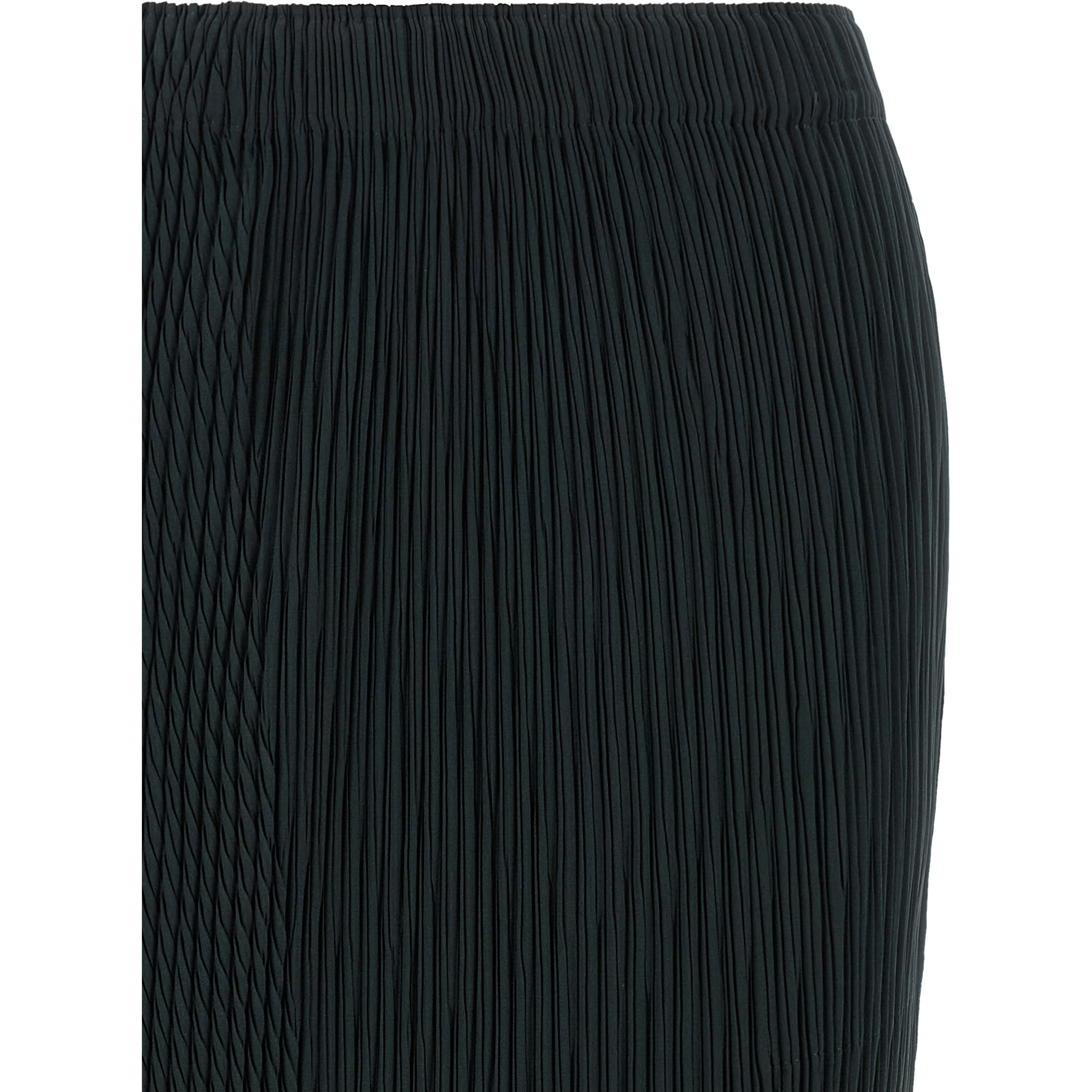 Blue Polyester Midi Skirt
