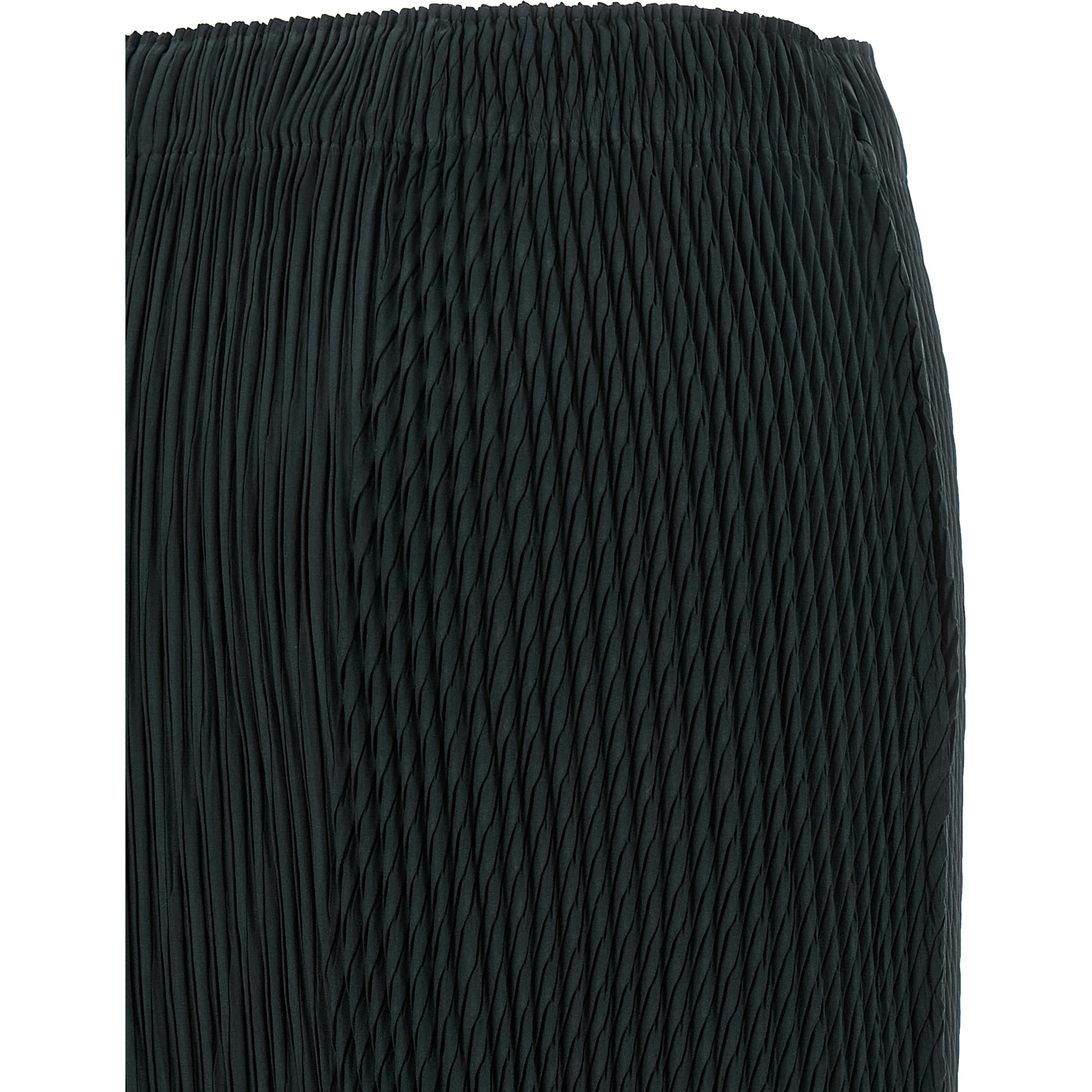 Blue Polyester Midi Skirt