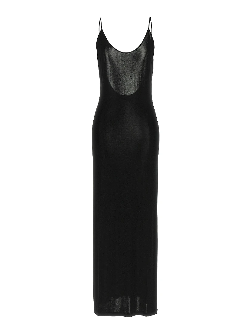 Black Viscose Long Dress