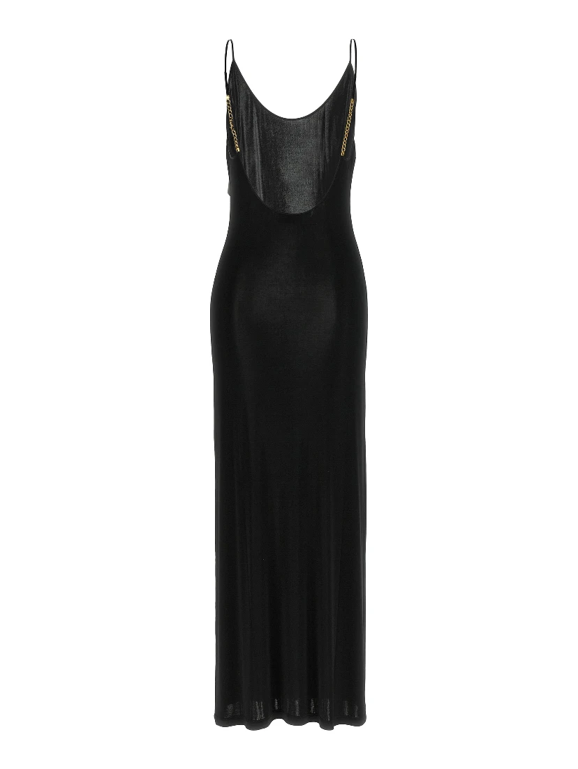 Black Viscose Long Dress