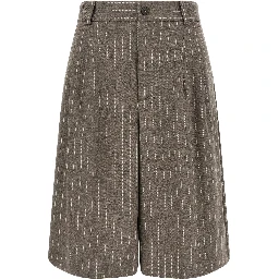 Brown Virgin Wool Bermuda Shorts