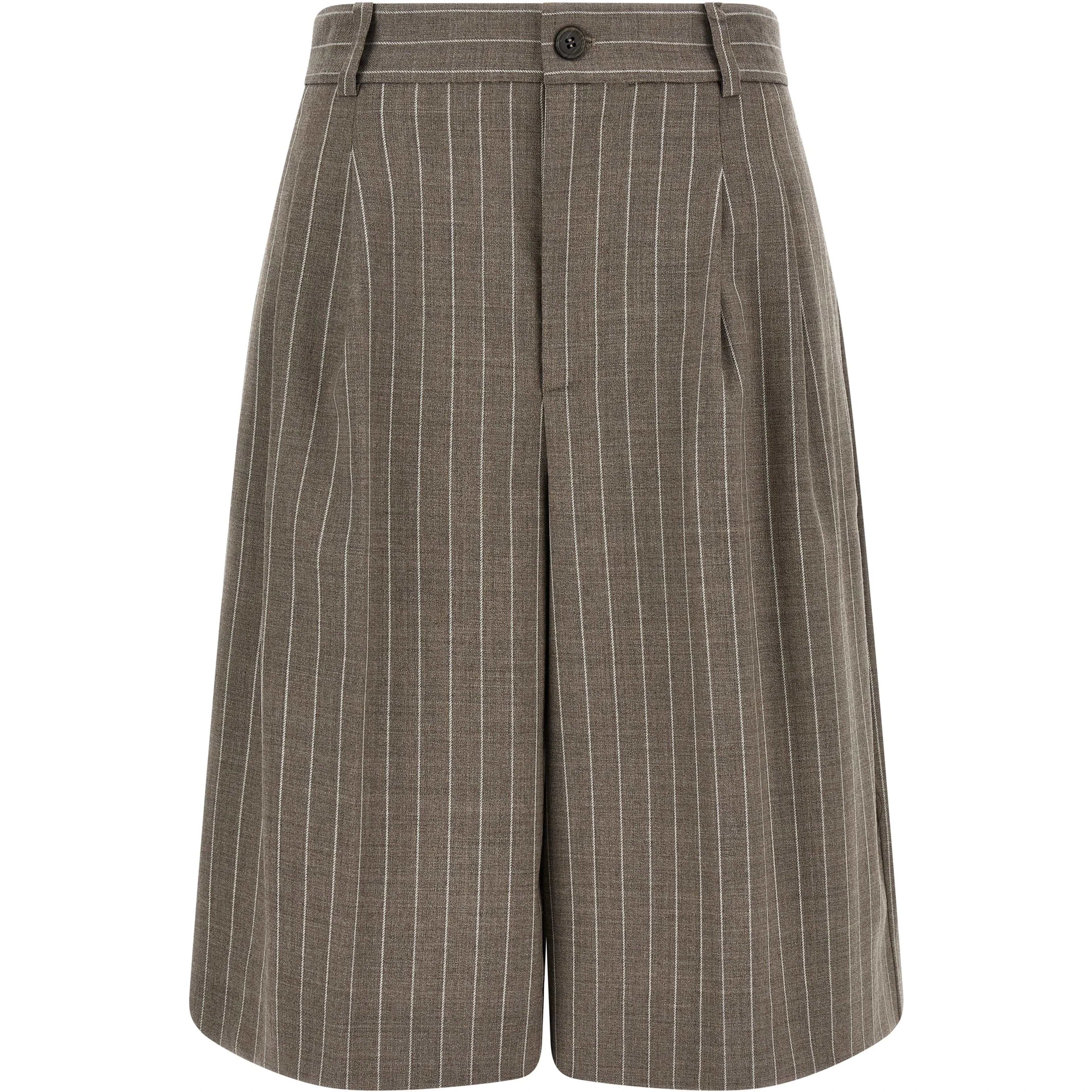 Brown Virgin Wool Bermuda Shorts