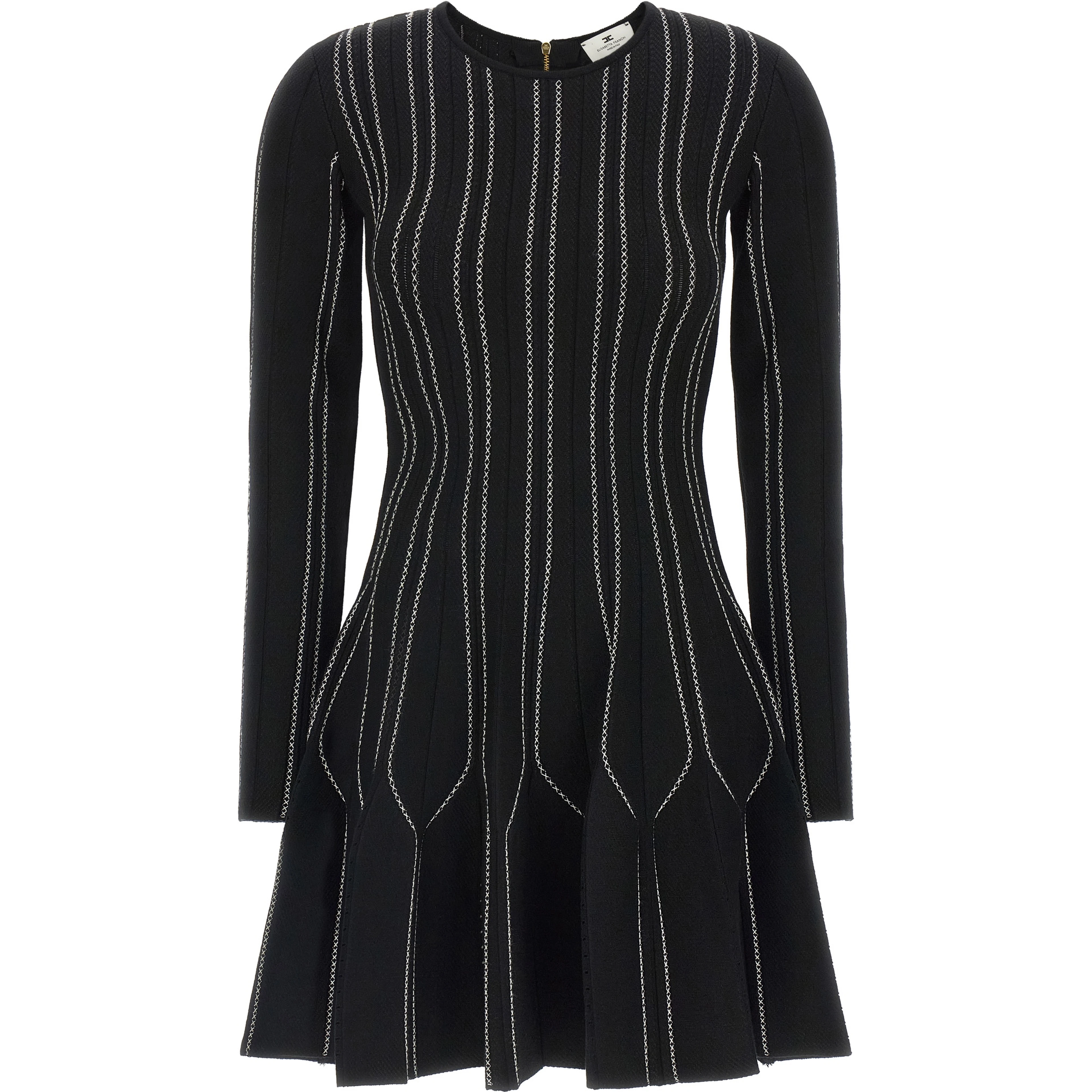 Black Viscose Short Dress
