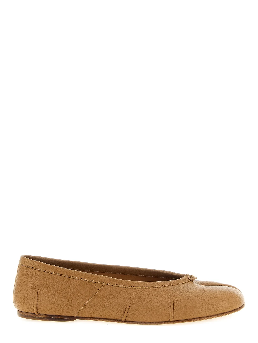 Beige Lamb Leather Ballet Flats