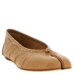 Beige Lamb Leather Ballet Flats