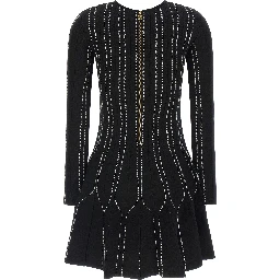 Black Viscose Short Dress
