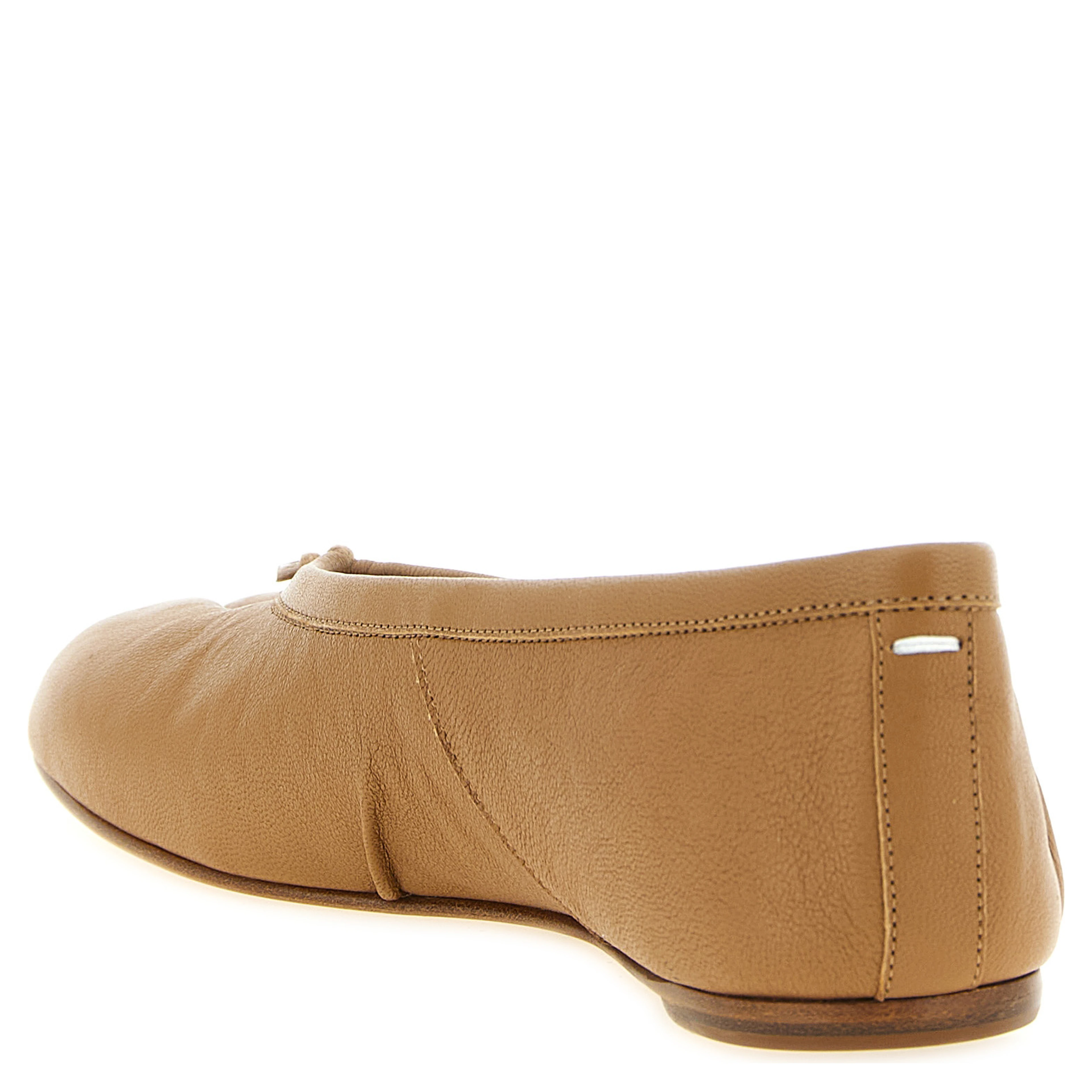 Beige Lamb Leather Ballet Flats