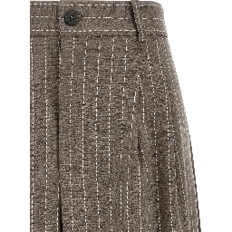 Brown Virgin Wool Bermuda Shorts